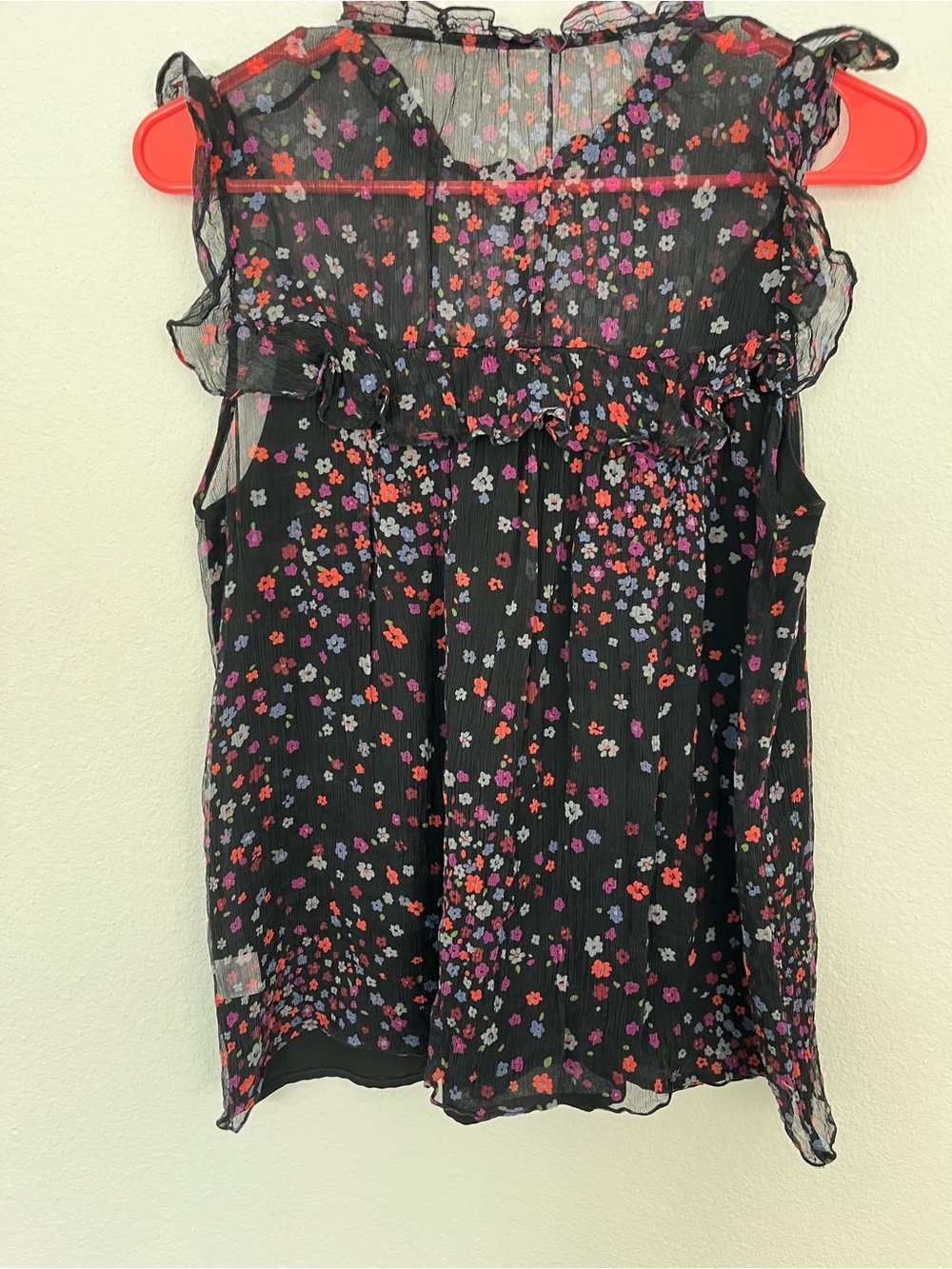 BARNEYS NEW YORK Silk flutter Blouse Floral - Picture 11 of 14